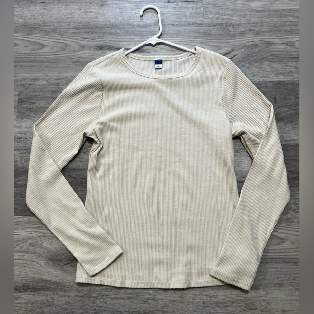 Old Navy Plush Long Sleeve Cream color top size L